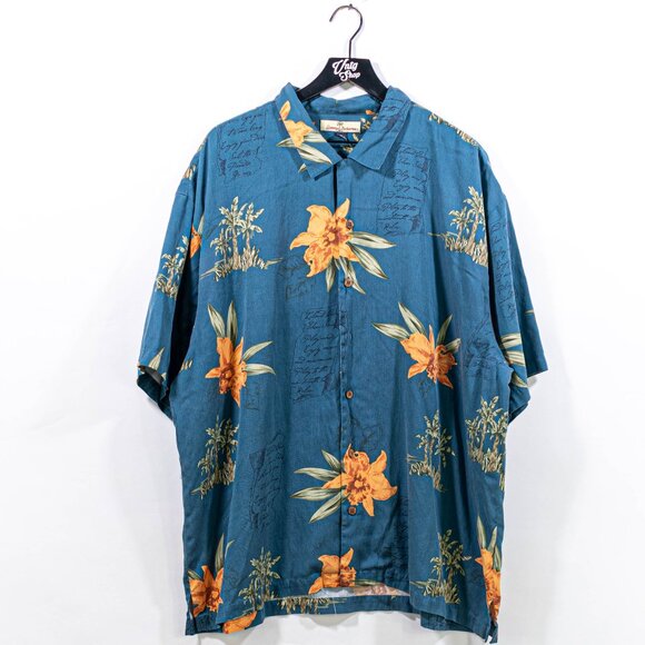 Tommy Bahama Island Rules Floral Hawaiian Shirt XXL Silk Cotton Blend Resort - Picture 1 of 8